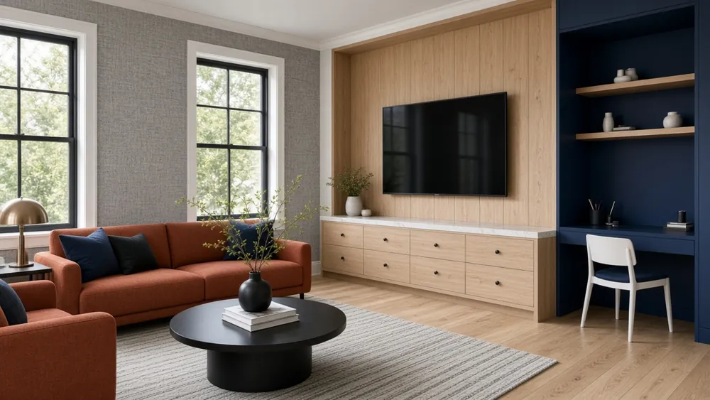 Family room with study corner